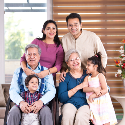 two generations of group family photos