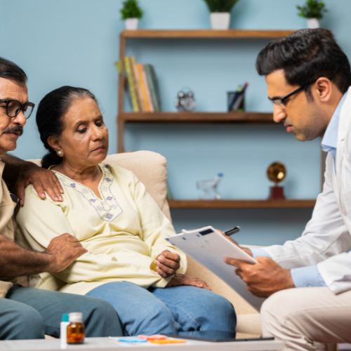 Old Couple Consulting a doctor